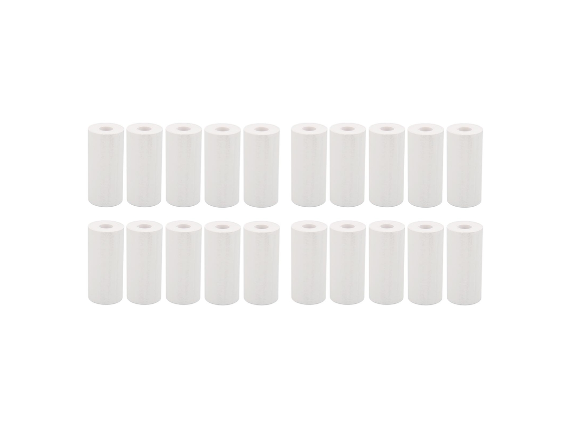 20 Rolos de Papel Térmico Profesional 57x25mm Branco para Impressora Mini Acessórios de Impressão