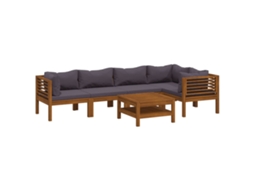 Maison Exclusive - 6 Pcs Conjunto Lounge De Jardim C/ Almofadões Acácia Maciça