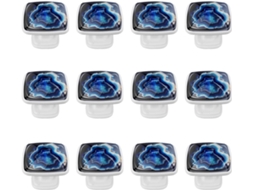 Puxadores E Botões Quadrados Para Gavetas Armários, Conjunto De 12 Peças, Textura De Mármore Aquarela Azul, Puxadores