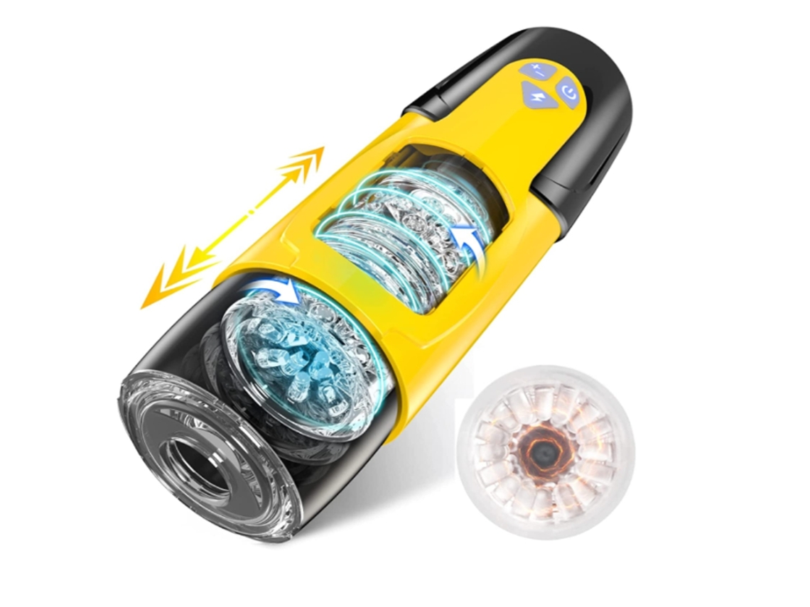 Masturbador Masculino Automático, Copo para Masturbadores Masculinos com 7 Modos de Impulso e Rotação para Estimulação do Pênis, Preto