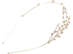 Nuobesty Tiara Delicada E Leve Com Galhos Naturais Cravejados De Strass Em Liga Dourada, Ideal Para Casamentos E Festas Femininas.