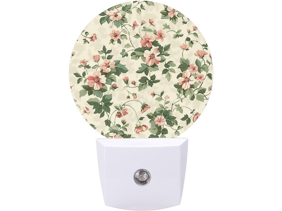 Abajur pequeno com design floral e sensor de LED, luz noturna branca e suave para banheiro e quarto.