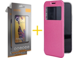 Kit Capa e 2 Películas Samsung Galaxy A01 ACCETEL Full Gandy Flip (Rosa)