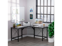 Secretária Em Forma De L Secretária Para Escritório Com Estrutura De Metal Secretária De Canto 150x150x76 Cm Preto