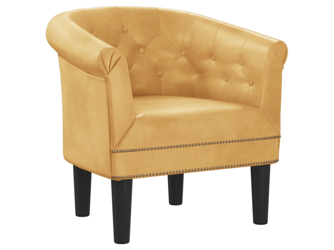 Poltrona couro VIDAXL artificial dourado