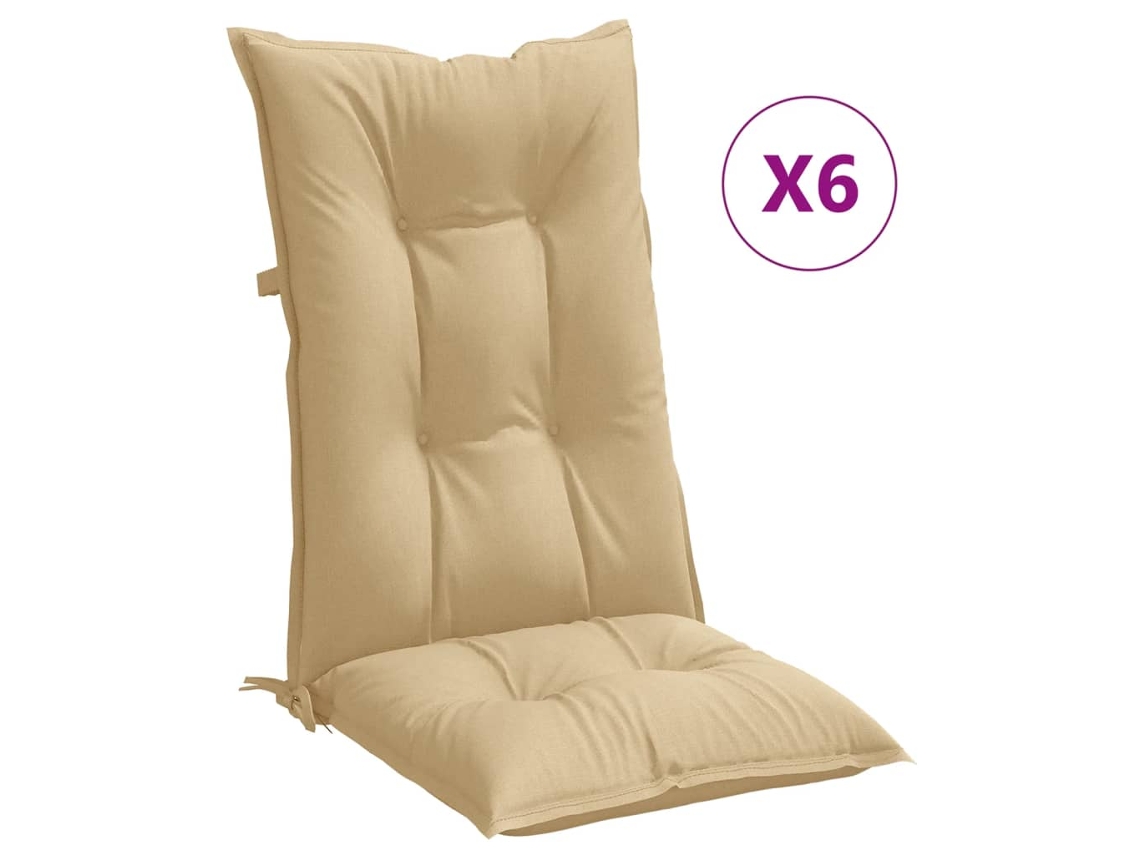 Highback Chair Cushion, Highback Chair Cushions Vidaxl Bege Tecido (120 X 50 X 7 Cm)