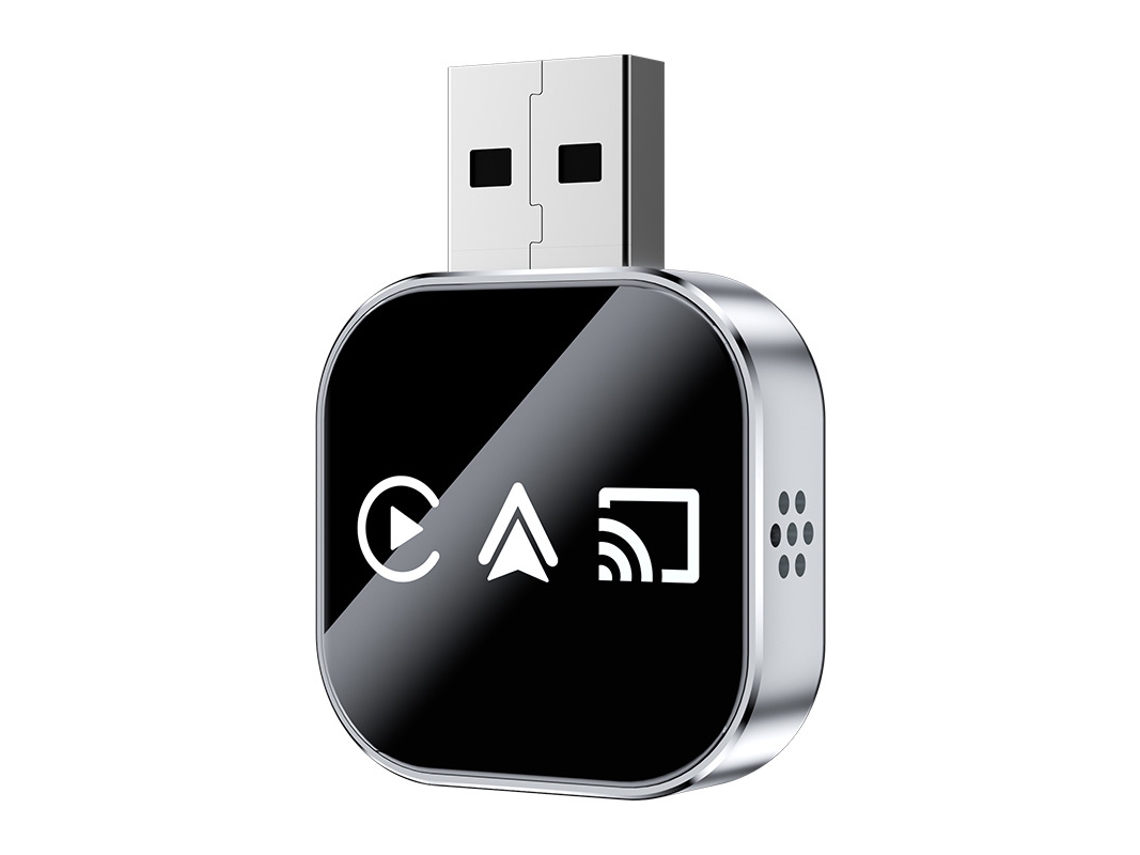 Adaptador Carplay Sem Fio, Compatível Com Celular Iphone/android/huawei, Wi Fi De 2,4/5 Ghz E Bluetooth 5.0 Preto Hexinyigjly