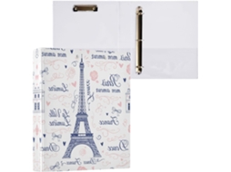 Pasta de 3 Argolas para Papel Tamanho Carta , Organizador Redondas com Prancheta, Suporte Pran (27,9 X 21,6 Cm)