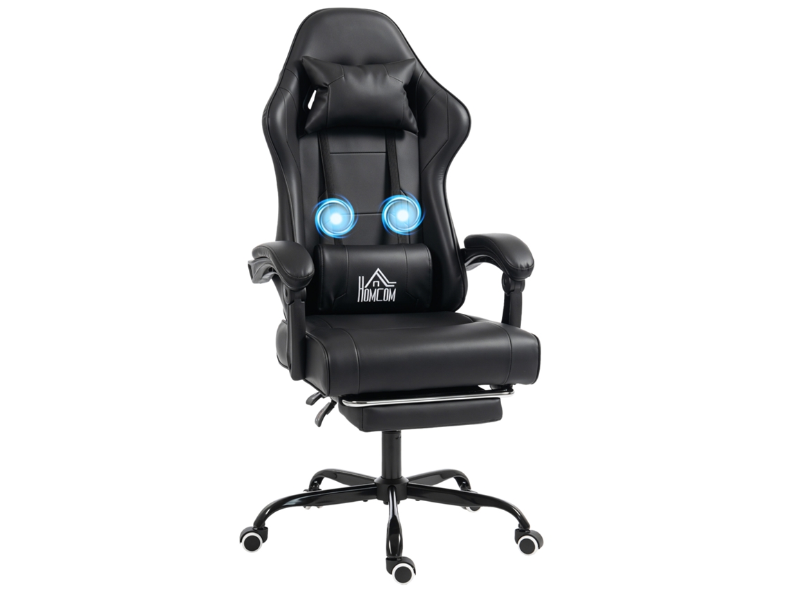 Cadeira Gamer BTFORUS, com suporte lombar, massageador, altura ajustável, preta