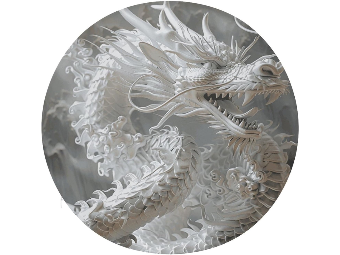 Almofada Redonda De Algodão Com Espuma Viscoelástica, Estilo Dragão Branco, Almofada Grossa E Macia Para Cadeira, Ideal