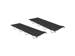 Conjunto 2 Cama de campismo VIDAXL Preto Tecido