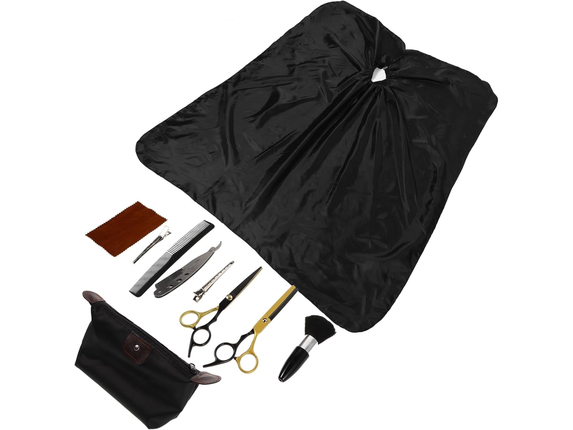 Kit De Cabeleireiro De Aço Inoxidável Com 10 Peças E Tesoura Multifuncional.