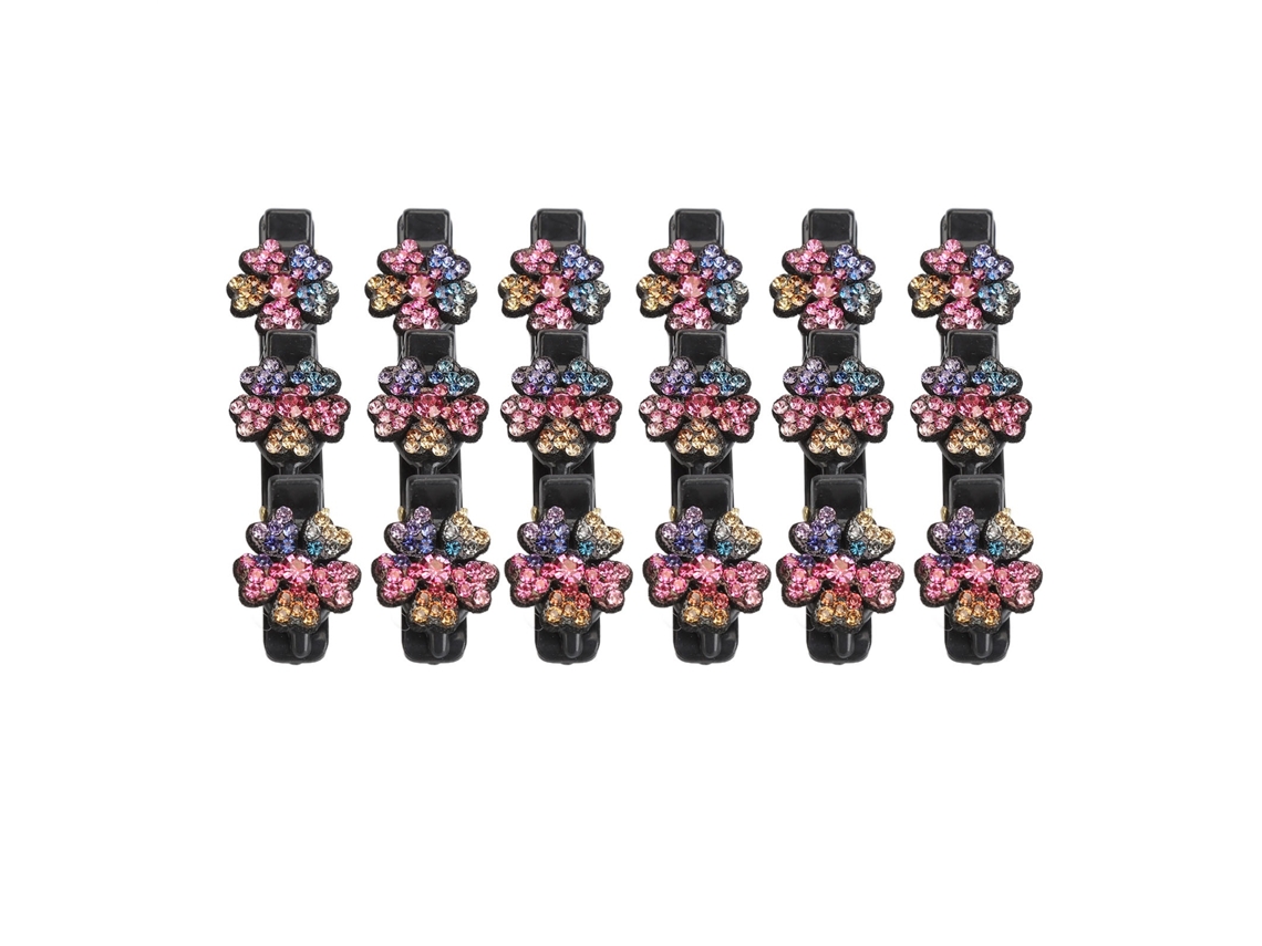 6pcs Pinzas De Pelo Trenzado De Doble Capa Para Flequillo Doble Accesorios De Pelo Coloridos Para Mujeres