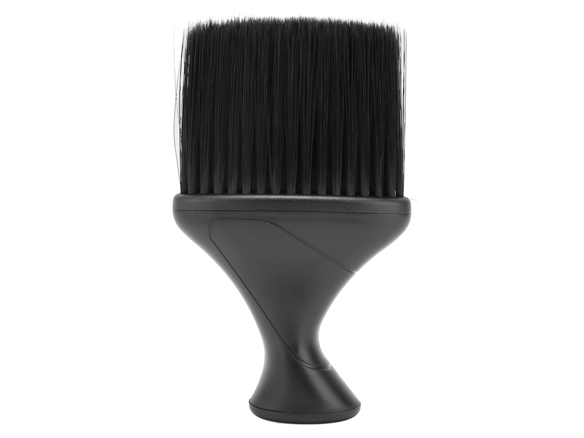 Escova para pescoço de barbeiro 2026 com cerdas de nylon, cabo ergonômico em ABS, leve e portátil para cabeleireiros e salões de beleza.