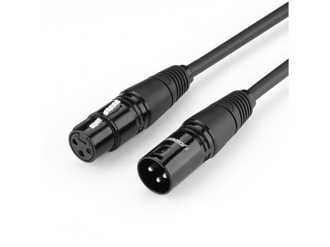 Cabo Lurelia XLR Macho/Fêmea 2 M Preto, para Teclados, Pianos, Sintetizadores e Microfones