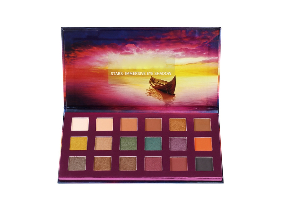 18 Colores Sombra De Ojos Waterproof Glitter Y Mate Cosméticos