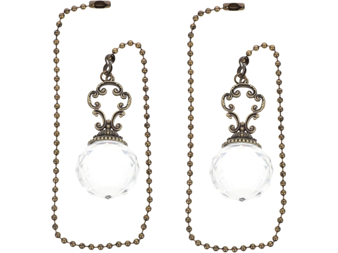 Corrente Decorativa Para Lustre Com Bolas De Cristal E Ferro, 2