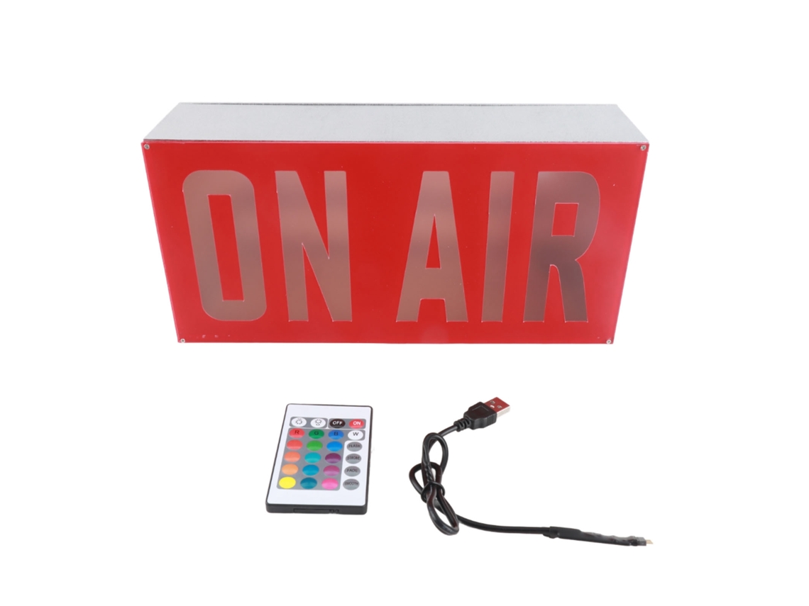 Placa De Luz On Air Usb Com 12 Cores Led E Controle Remoto Para Stream Live