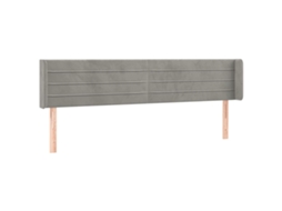 Cabeceira de Cama com Abas Veludo Cinzento Claro MAISON EXCLUSIVE (147x16x78 cm)