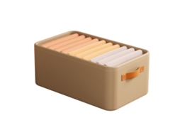 Caixa de Armazenamento de Roupas Dobrável de Grande Capacidade Gaveta Tipo Organizador Khaki 18.8x11.6x9.4in