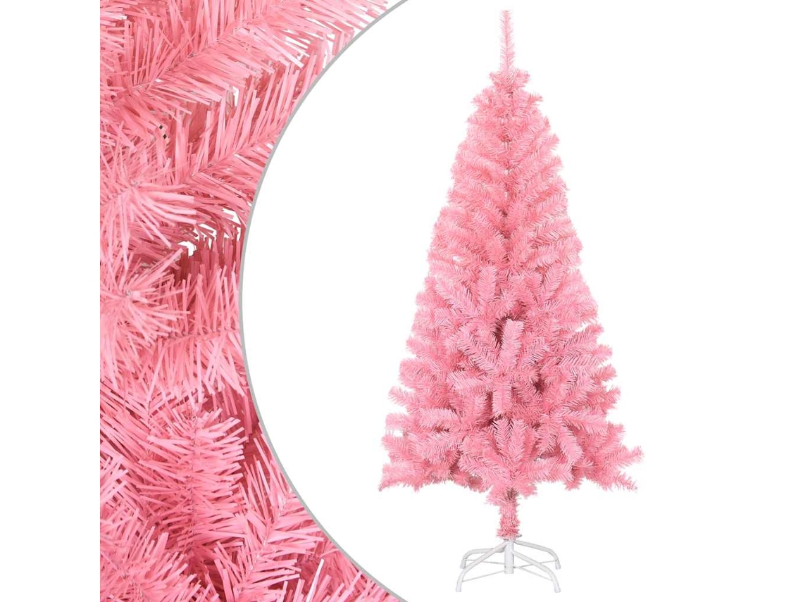 Vidaxl Árvore De Natal Artificial Com Suporte 150 Cm Pvc Rosa