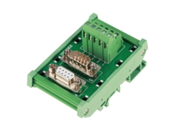 Módulo de interface DB9 para rail DIN com conector macho/fêmea, placa de desconexão