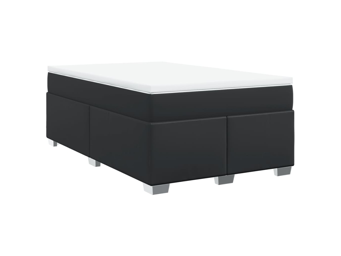 Cama Boxspring com Colchão 120x190 cm Couro Artificial Preto MAISON EXCLUSIVE