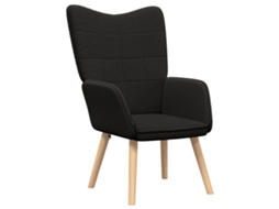 Conjunto 1 Poltrona Moderna Vidaxl Preto Poliéster (62 X 67 X 95,5 Cm)