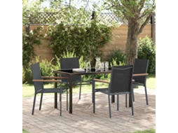 Vidaxl Conjunto De Jantar Para Jardim 5 Unid. Preto