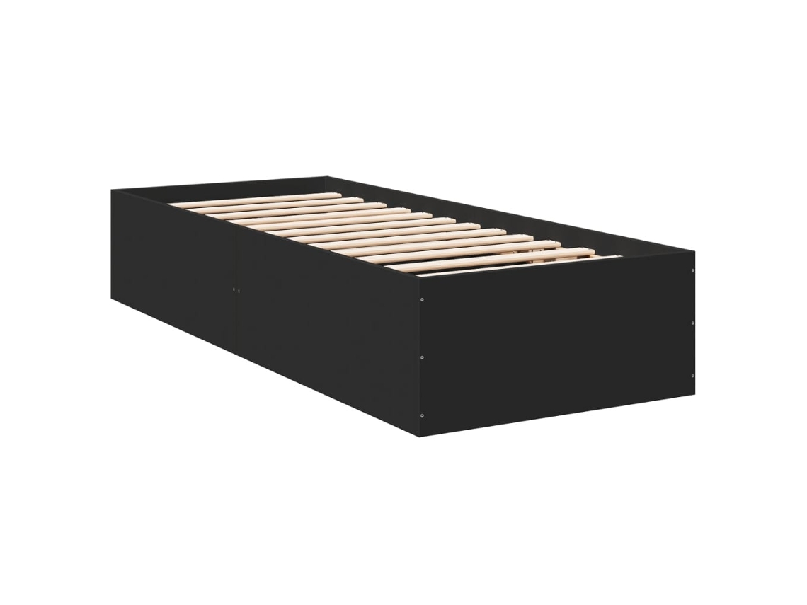 Estrutura de Cama MAISON EXCLUSIVE Derivados de Madeira Preto (90x190 cm)