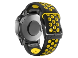 Bracelete Silicone Duas Cores Liberação Rápida para Garmin Tactix Delta/Enduro/Fenix 7X/Fenix 7X Preto/Amarelo
