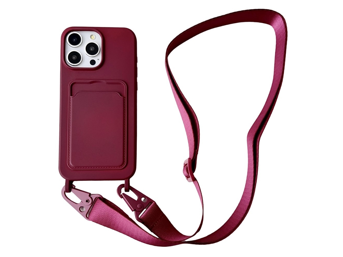 Correia Casa Quedas Para Iphone 15 Pro Max Silicone Vermelho
