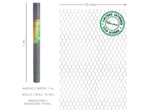 Enrejado triple torsion 19 / ancho 100 cm. rollo 10 metros uso domestico