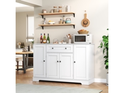 Buffet Cozinha 138cm, Gaveta, Portas, Prateleiras Ajustáveis. Design Moderno, Antiderrapante, Ideal Para Cozinha, Sala, Quarto.