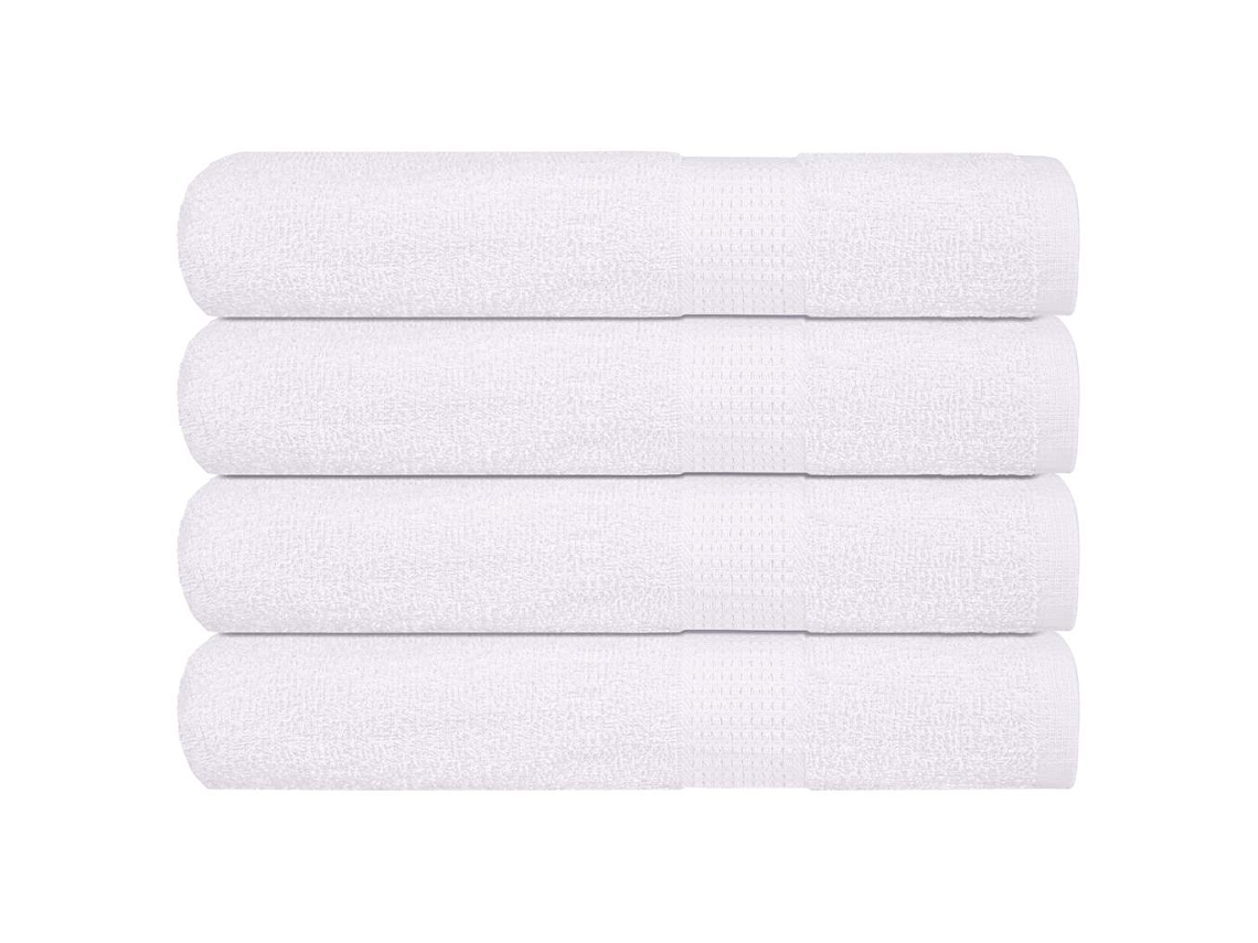 vidaXL Toalhas de sauna 4 pcs 80x200 cm 360 gsm 100% algodão branco