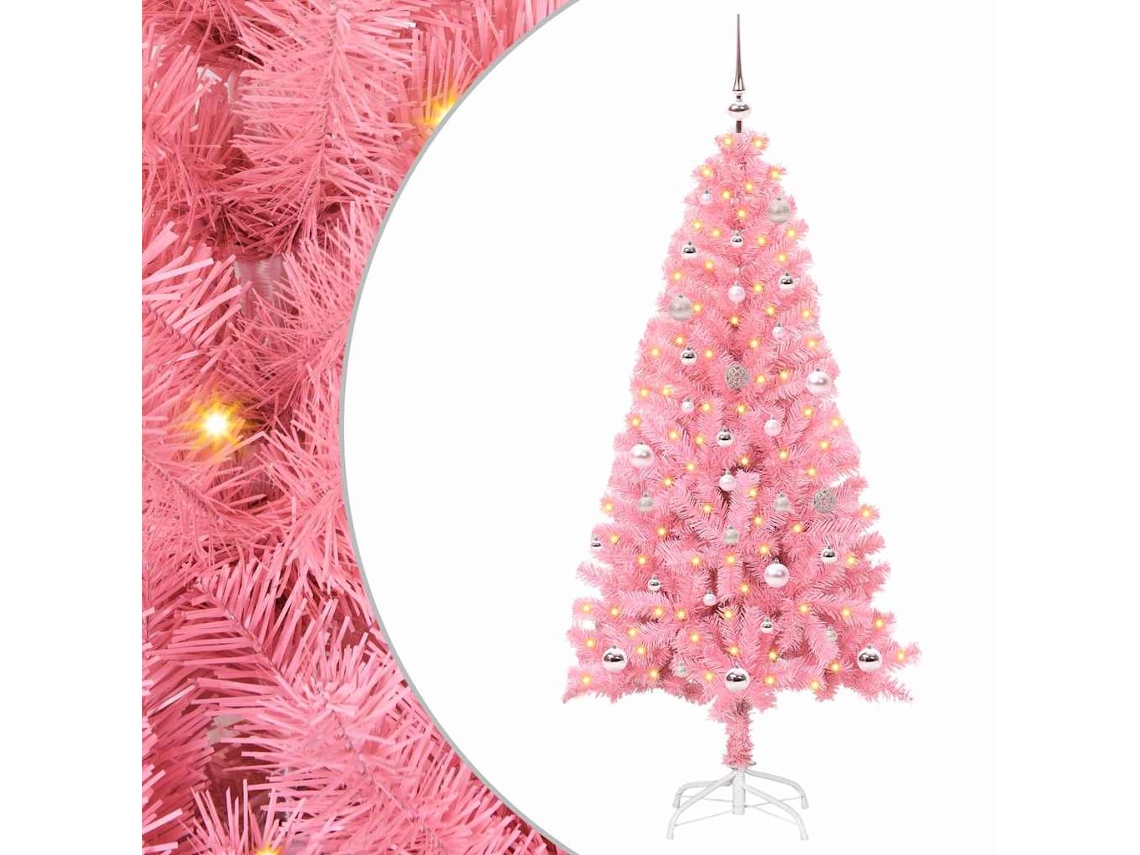 Conjunto 1 Árvore De Natal Vidaxl Rosa Pvc (150 Cm)