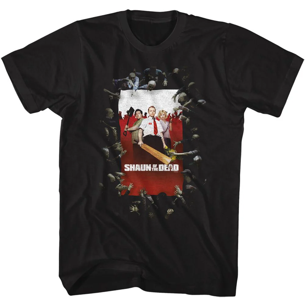 Unisex Adult T-shirt Rockinstone Shaun Of The Dead Movie Shaun Poster Black Sizexxl