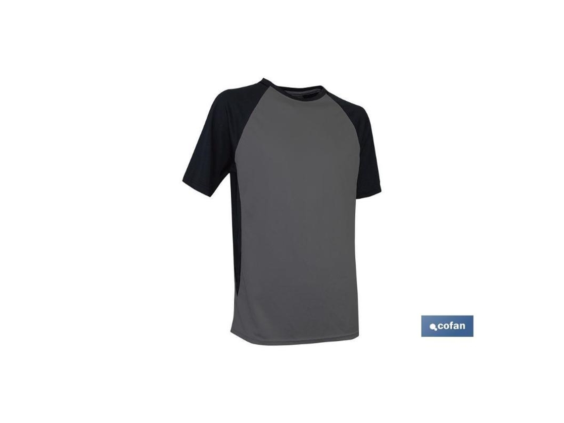 Camiseta transpirable pilote gris-negra 160g/m2 t-l