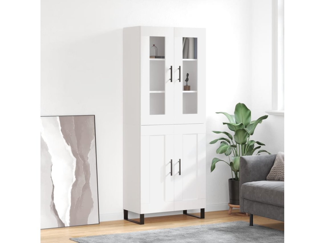 Vidaxl Armário Alto 69,5x34x180 Cm Derivados De Madeira Branco