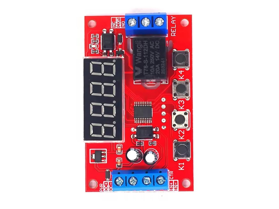 Módulo De Relé Retardo Programável Alta Potência Com Display Led Para