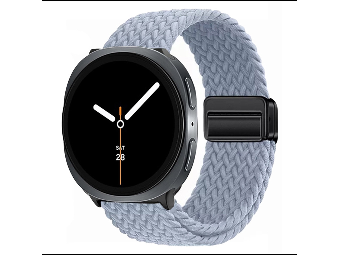 Pulseira Elástica De Nylon Trançado Com Fecho Magnético Para Samsung Galaxy Watch8 Classic, Verde Ardósia