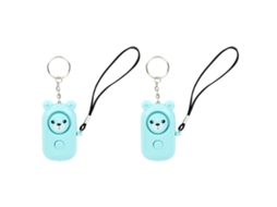 2pcs alarme de emergência urso 130dB, luz LED, segurança, ciano | S/MARCA