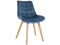 Cadeira de veludo Brook azul CLP