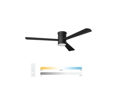 Ventilador De Teto Noaton 15132bb Zoya Preto Com Luz