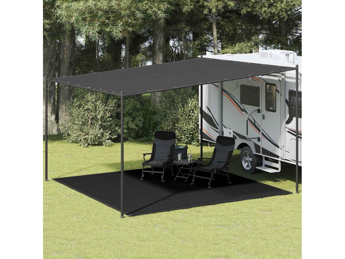 Vidaxl Tapete De Campismo Para Tenda Pead 400x400 Cm Preto