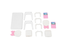 Primerox conjunto Mesa e Cadeira de Laptop Miniatura para Casa de Bonecas Escala 1/16 Brinquedo Educativo