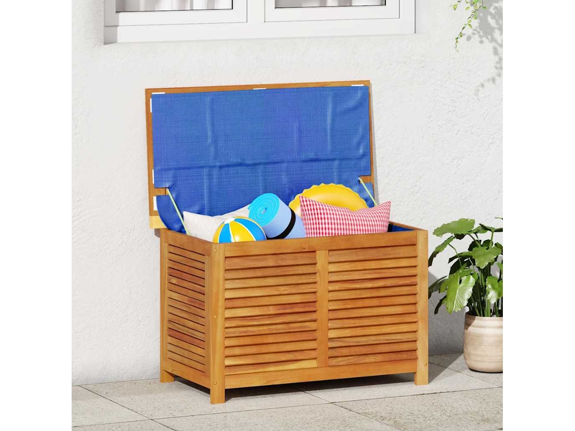 Vidaxl Caixa Arrumação Jardim C/ Veneziana 90x50x56 Cm Acácia Maciça