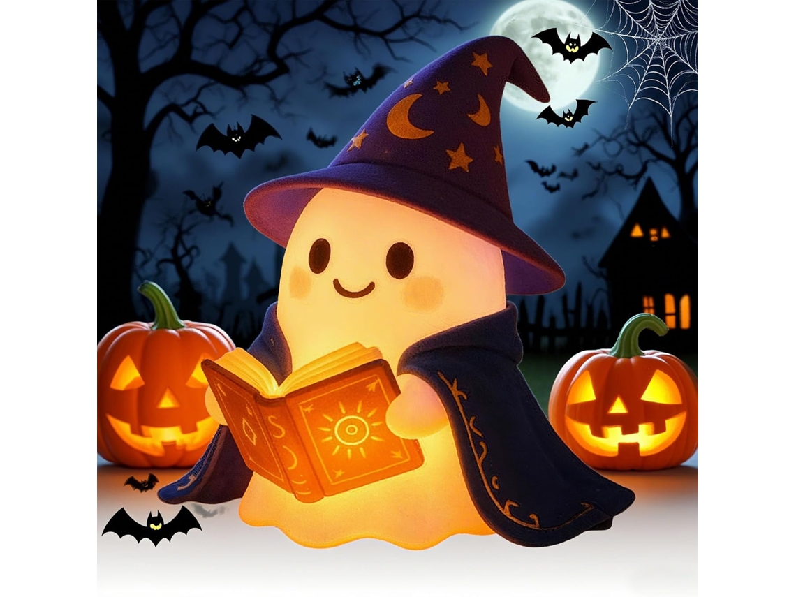 Luminária De Leitura Fantasma, Luminária Fantasma Para O Halloween, Luz Noturna Led 3d Fofa, Estátua De Fantasma