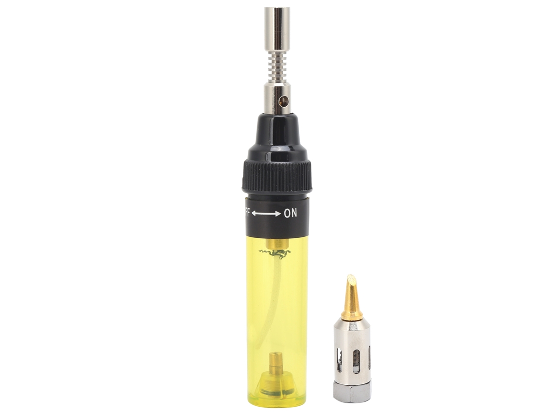 Pistola De Soldadura De Gas Recargable Butano Puro 8ml Herramienta Portátil Va-100 Transparente Amarillo