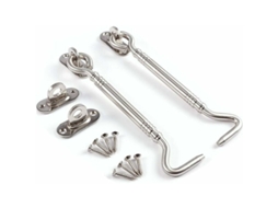 Gancho De Porta Storm Hook Em Aço Inoxidável, Multifuncional, Para Portas De Galpões, Garagens, Janelas E Cabanas, 15 Cm(6"), Pacote Com 2 Unidades